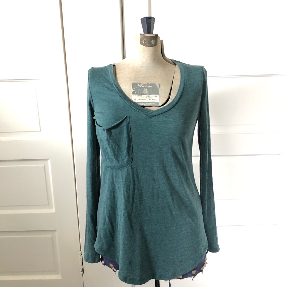 Z Supply long sleeve V neck t-shirt green